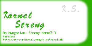 kornel streng business card